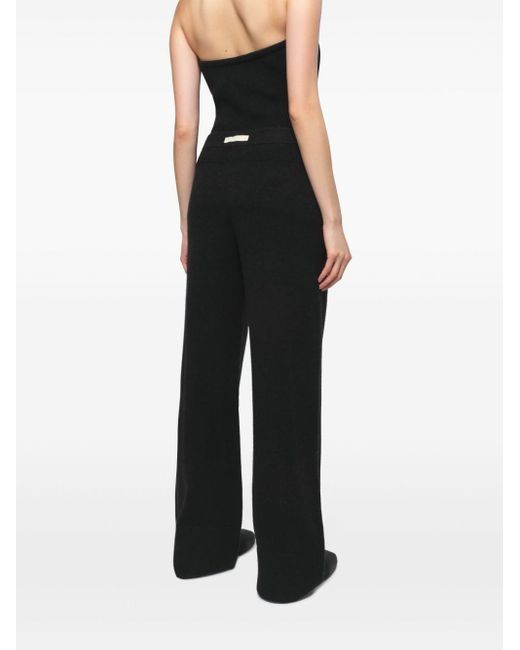 Apparis Black High-waisted Knitted Trousers