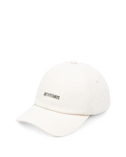 Jacquemus White Logo-Plaque Baseball Cap for men