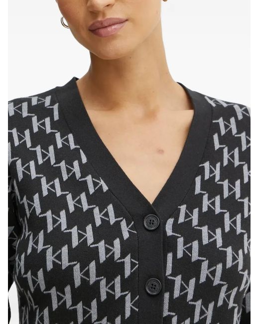 Karl Lagerfeld Vest Met Monogram-Print in het Black