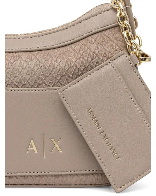 ARMANI EXCHANGE White Logo-Embossed Shoulder Bag