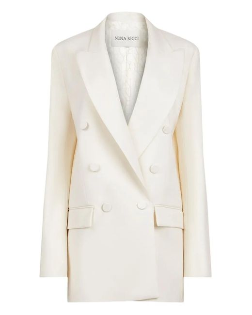 Nina Ricci White Double-Breasted Blazer