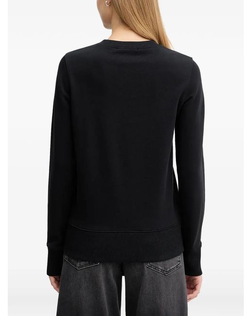 Versace Jeans Couture Black Logo-Embellished Round-Neck Sweatshirt