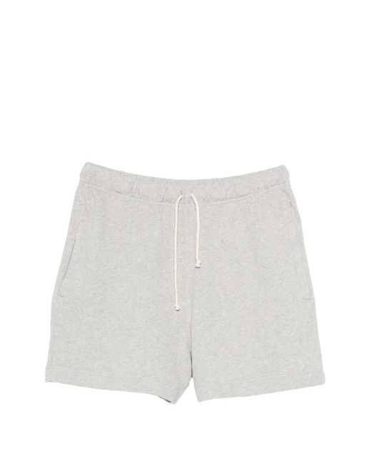 Merz B. Schwanen White Drawstring Logo-Patch Shorts for men