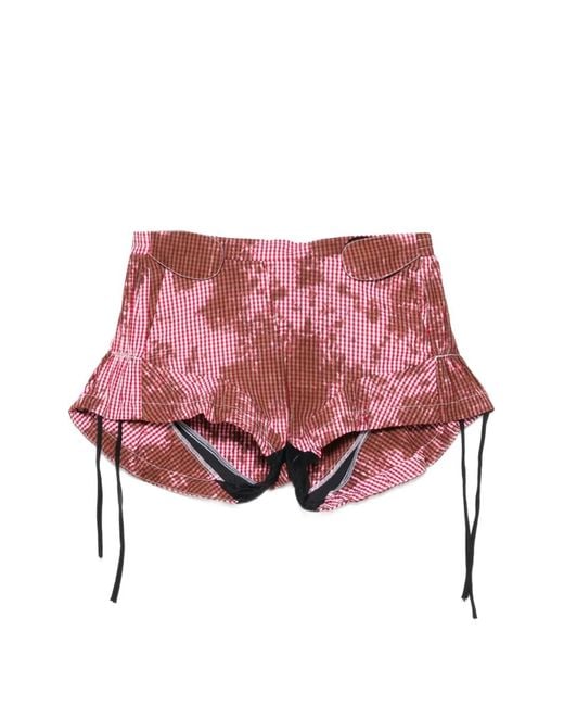 OTTOLINGER Red Picnic Raider Gingham-Print Shorts