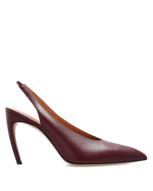 The Attico Brown 11Mm Slingback Pointed-Toe Pumps