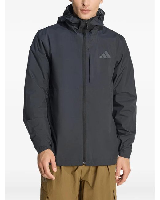 Adidas Gray Terrex Multi 2.5 Layer Climaproof Rain Jacket for men