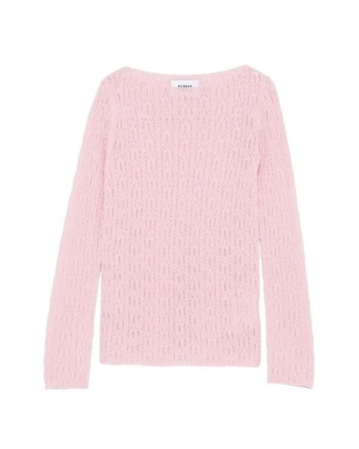 Alpha Studio Pink Pullover Mit U-Boot-Ausschnitt