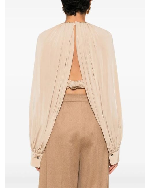 Ferragamo Natural Blouse With Back Slit Detail