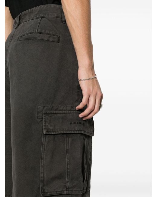 Givenchy Black Logo-embroidered Cargo Shorts for men