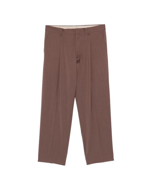 Costumein Brown Pleated Trousers for men