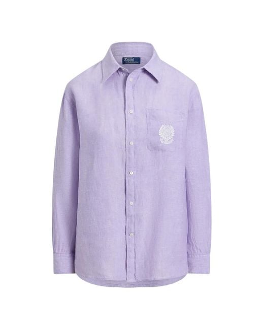 Polo Ralph Lauren Purple Wimbledon Embroidered Shirt