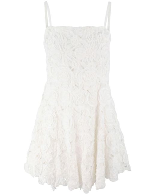 Jonathan Simkhai White Sophie Floral-lace Flared Dress