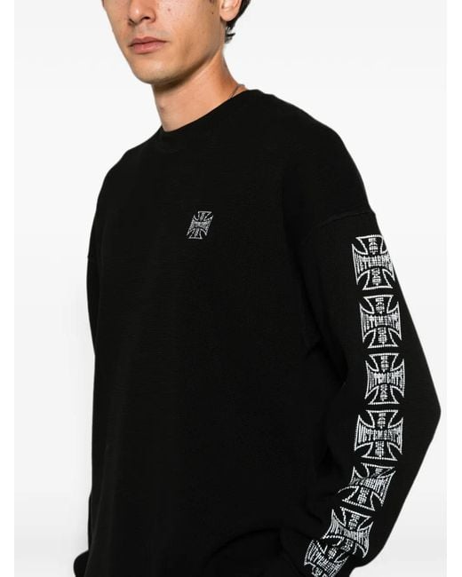 Vetements Black Waffle-Knit Graphic-Print T-Shirt for men