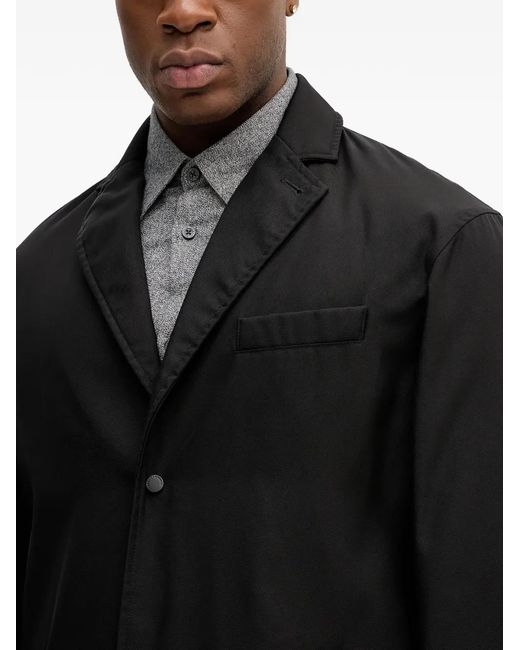 ARMANI EXCHANGE Black Button-Fastening Coat for men