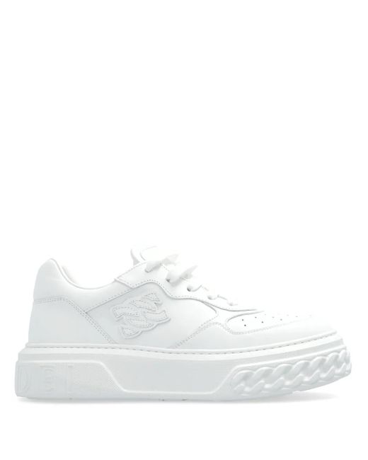 Casadei White Off Road Leather Sneakers