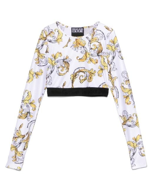 Versace Jeans Couture White Barocco-Print Top