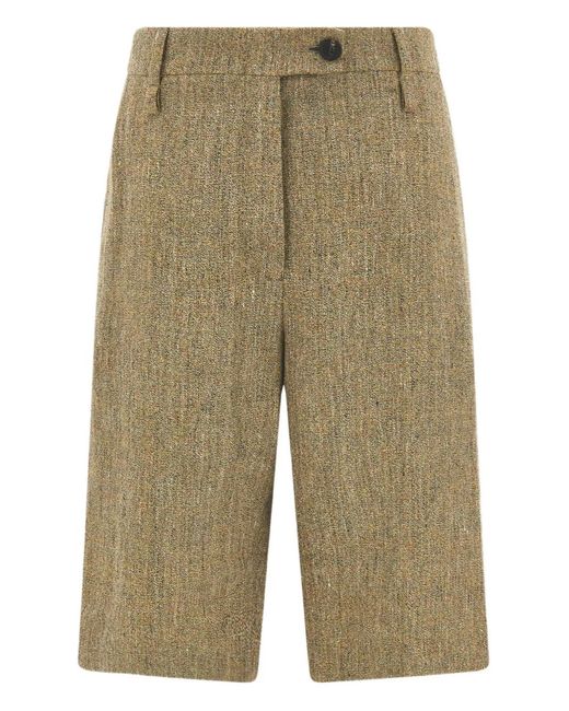 Ferragamo Green Double-Loop Bermuda Shorts