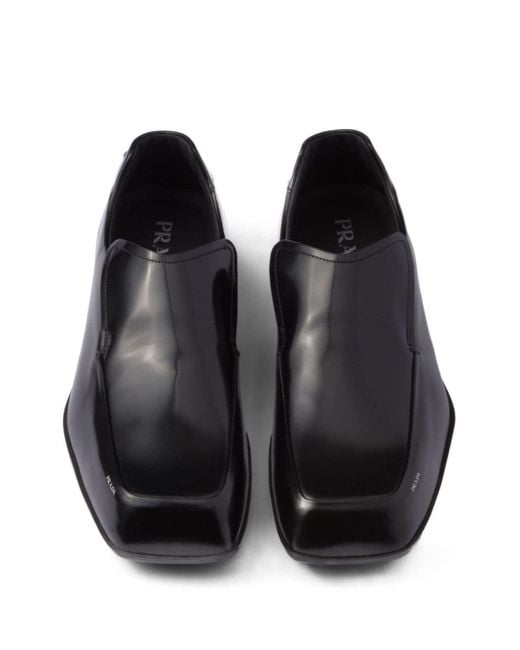 Prada Black Razor Leather Loafers for men