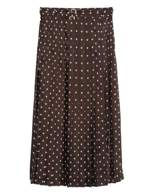Gonna Midi Plissettata A Fantasia di Sandro in Brown