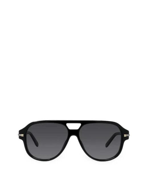 Fred Black Pilot-Frame Rope-Detail Sunglasses