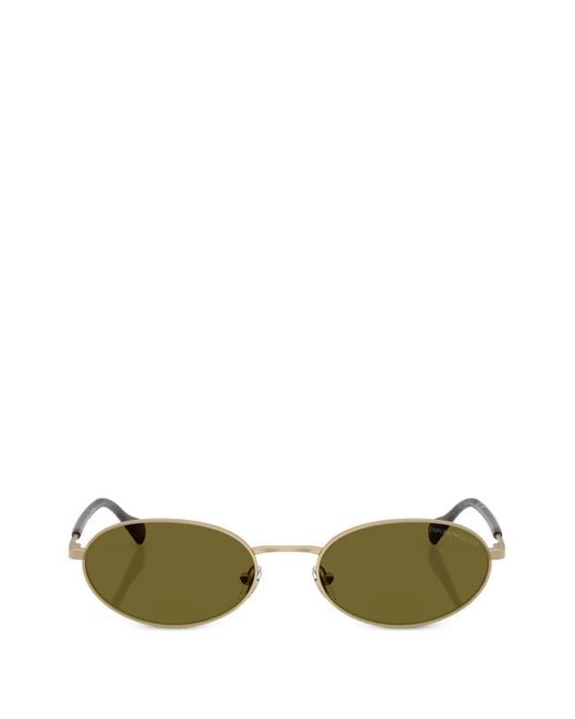 Emporio Armani Green Ida Oval-Frame Sunglasses for men