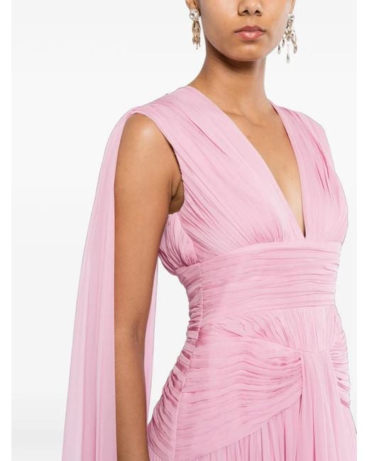 Zuhair Murad Pink Draped V-Neck Gown