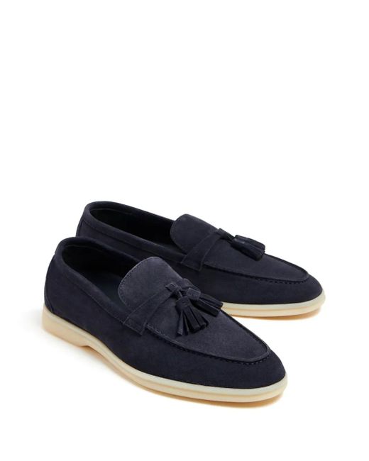 Scarosso Blue Leandra Suede Loafers