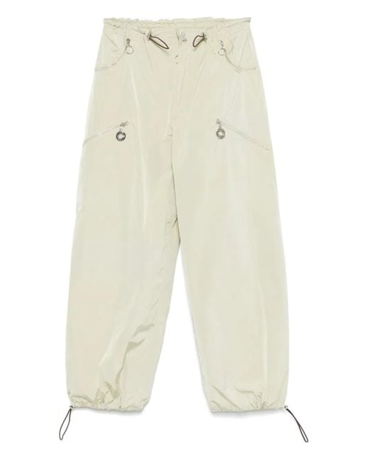 Charlie Constantinou White Zip-Pockets Parachute Trousers for men