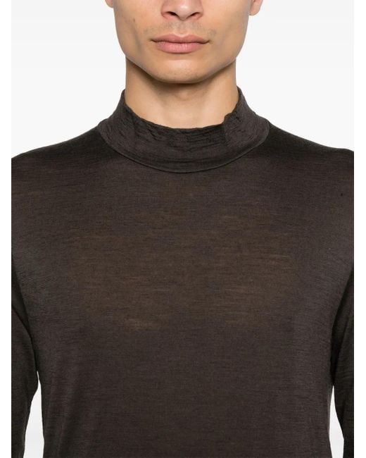 Transit Brown Fine-Knit T-Shirt for men