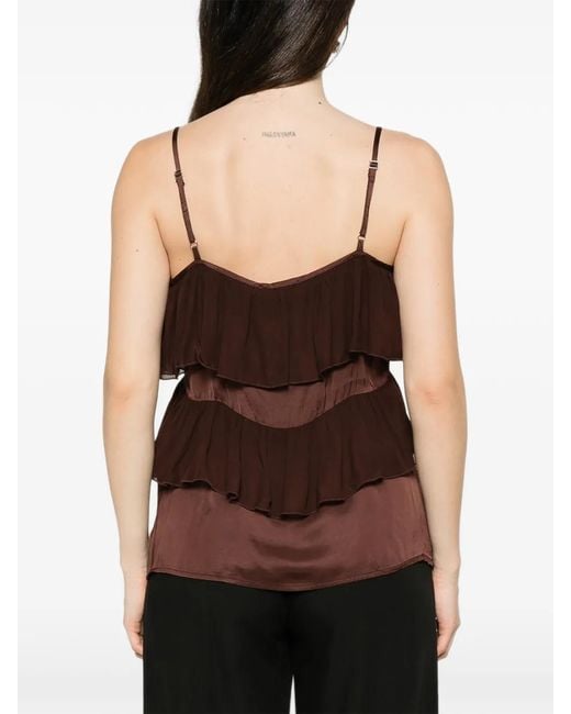 Dixie Brown Ruffled Blouse