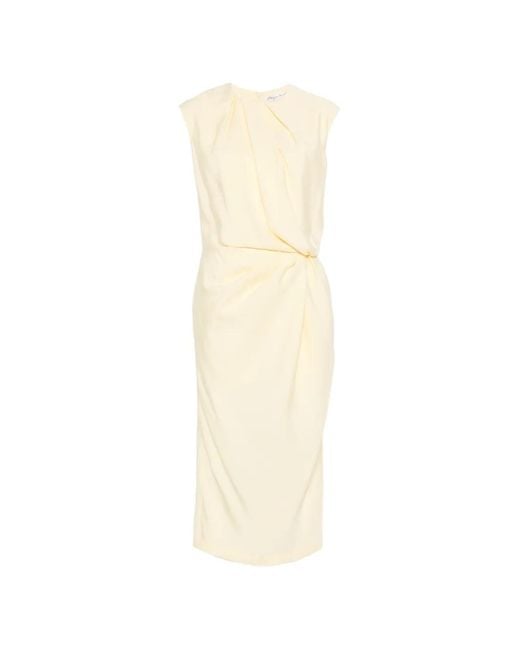 Phisique Du Role White Draped-Design Midi Dress