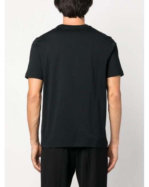 Brioni Black Logo-Appliqué Cotton T-Shirt for men