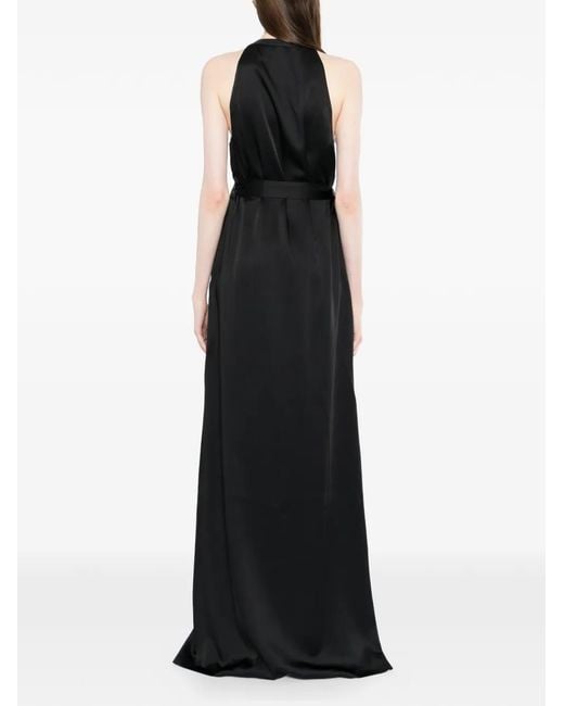 Tom Ford Black Robe Longue À Dos-Nu Ceinturée
