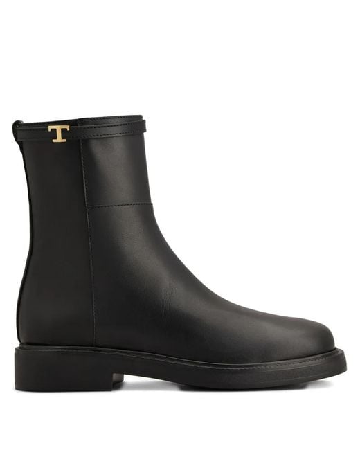 Tod's Black Leather Ankle Boots
