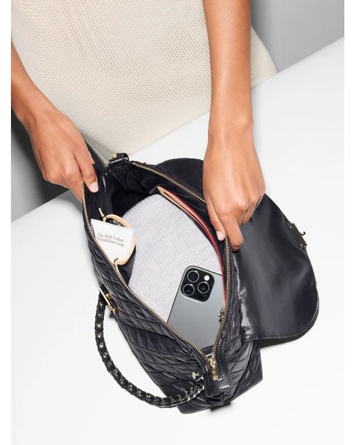 MZ Wallace Gray Crosby Lock Shoulder Bag