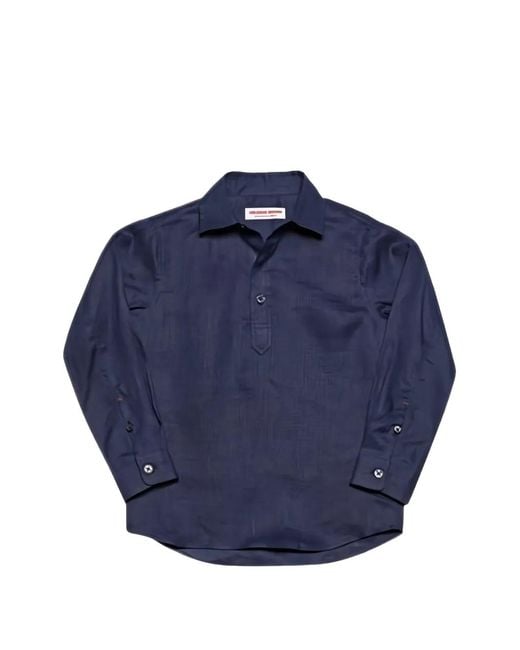 Orlebar Brown Blue Rhys Linen Shirt