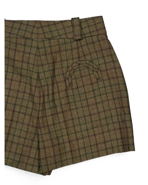 Blazé Milano Green Teke Check-Pattern Shorts
