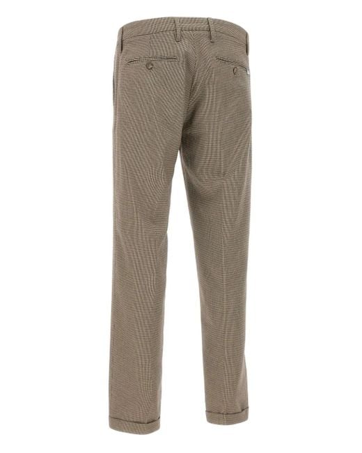 Re-hash Gray Houndstooth Cuffed-Hem Trousers for men