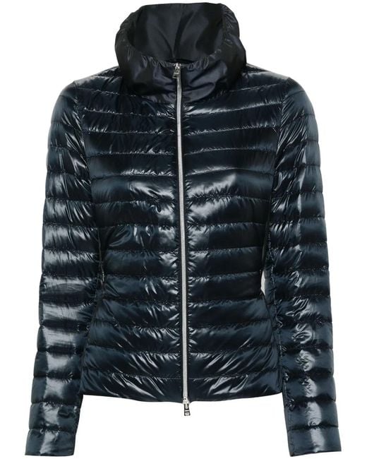 Herno Black Ruffled Back Jacket Clothing