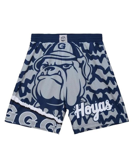 Mitchell & Ness Blue "Nba Georgetown Hoyas" Jumbotron 2.0 Shorts for men