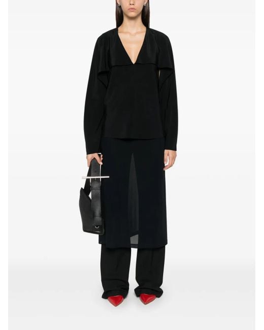 Helmut Lang Black Layered-Design Blouse