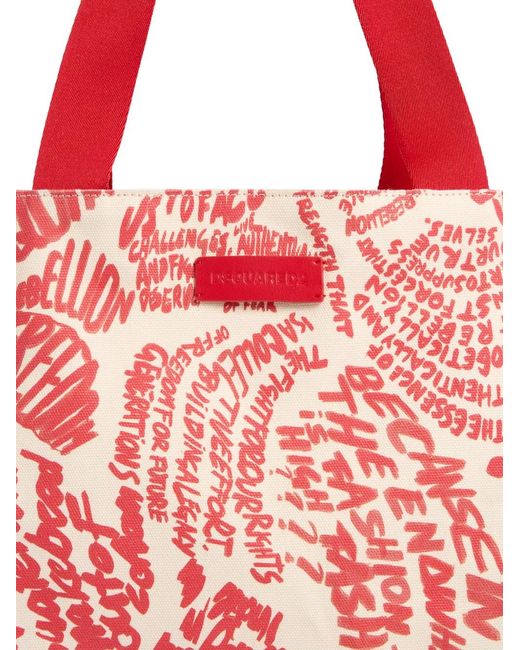 DSquared² Pink Rebel Hibiscus Tote Bag