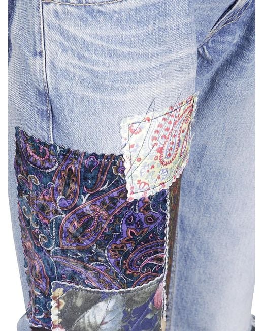 Junya Watanabe Blue Patchwork Distressed Jeans