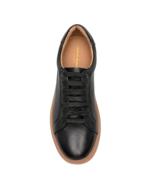SERGIO MORETTI FIRENZE Black Leather Sneakers for men