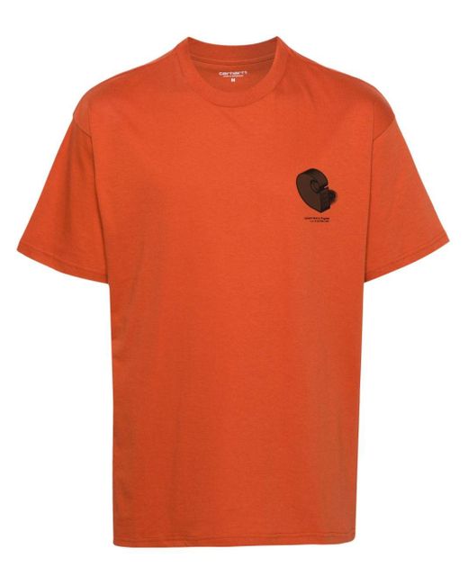 Carhartt Katoenen T-shirt Met Print in het Orange voor heren