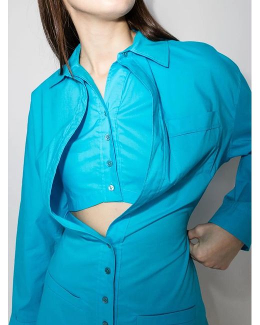 Jacquemus Blue Baunhilha Layered Shirt Dress