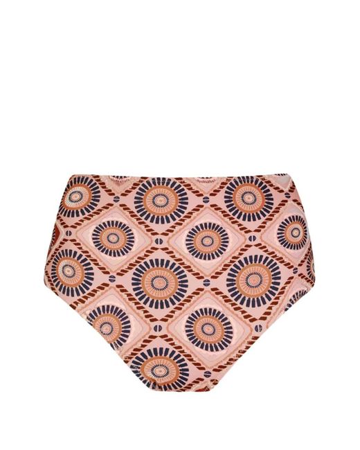 Slip Bikini Elsi Con Motivo Geometrico di Lemlem in Pink