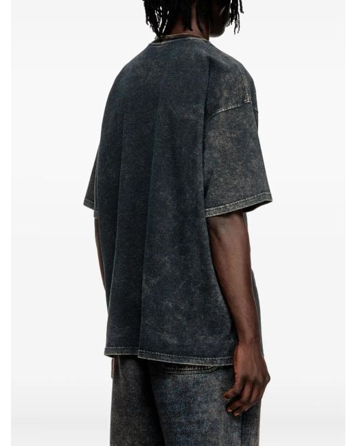 DIESEL Blue Acid-Washed Tee for men