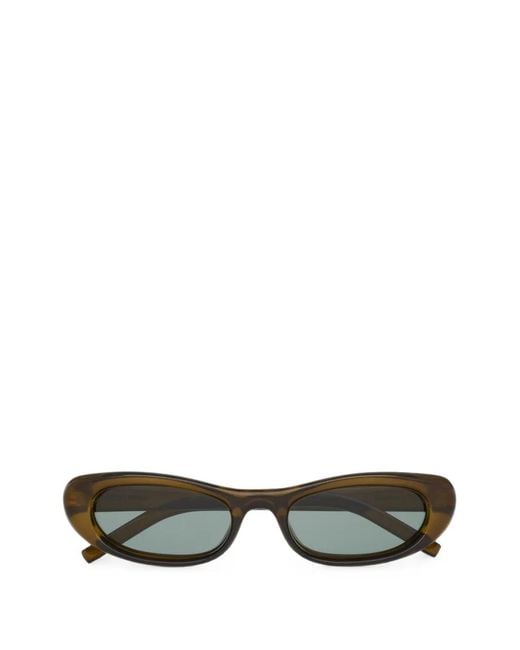 Saint Laurent Brown Oval-Frame Sunglasses