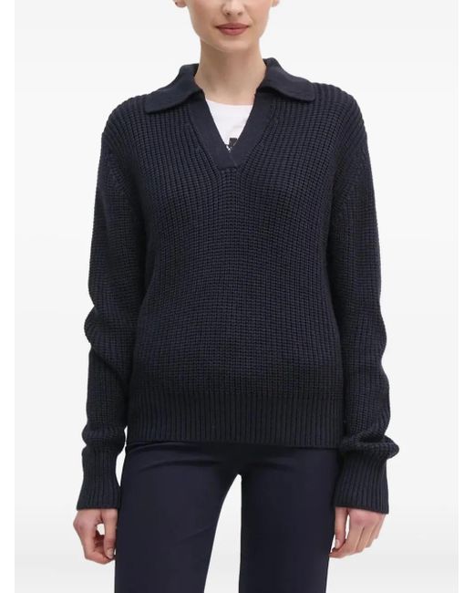 Joop! Black Polo-Neck Ribbed-Knit Sweater